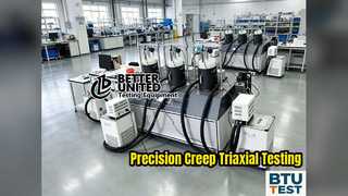 Appareil triaxial de fluage automatique à température contrôlée à triple unité